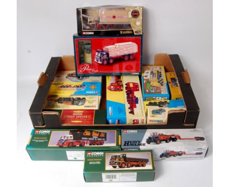 Corgi Classics and Corgi Heavy Haulage 1/50th scale boxed diecast group, 16 commercial vehicles, mixed subjects to include Th