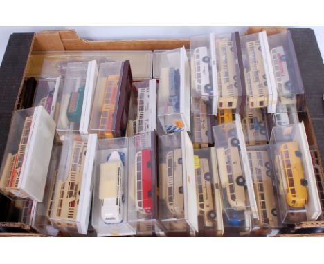 40 boxed as issued Brekina 1/87th/HO scale public transport and commercial vehicles, all suitable for HO layouts, various liv