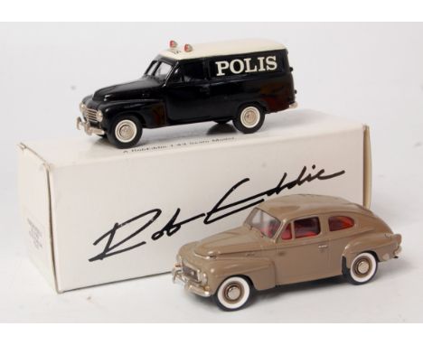 Rob Eddie Models Loose 1/43rd scale Volvo Group, 2 examples to include No.8 1953 Volvo PV 445 "Polis" Van (VG-BVG), and a loo