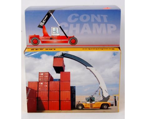 Conrad and NZG 1/50 th scale container lifter group, to include Conrad No.2973 Kalmar container chap finished in red and blac