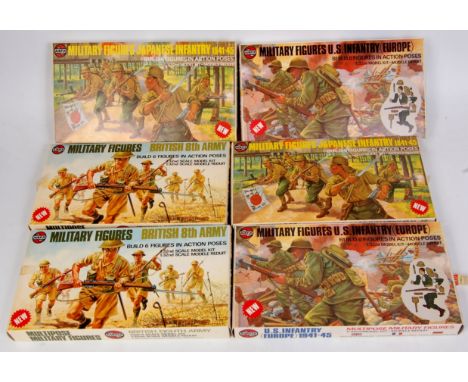 6 boxed Airfix 1/32nd scale military figure kits, all to built 6 figures, all as issued and some un-opened, to include 2x Jap