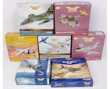 Corgi Aviation Archive 1/72nd and 1/144th scale diecast aircraft group, 7 boxed examples, all appear complete, mixed issues t