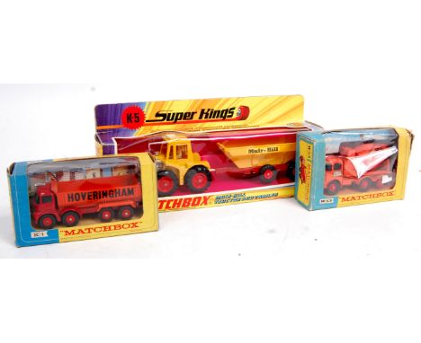 Matchbox King Size and Superking boxed diecast group, 3 examples to include K-1 Hoveringham Tipper (VG-BG), K-13 Ready Mix Co