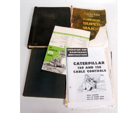 A collection of Caterpillar, Tractor, Plant Machinery and Motorcycle books and ephemera, mixed examples include some later pr