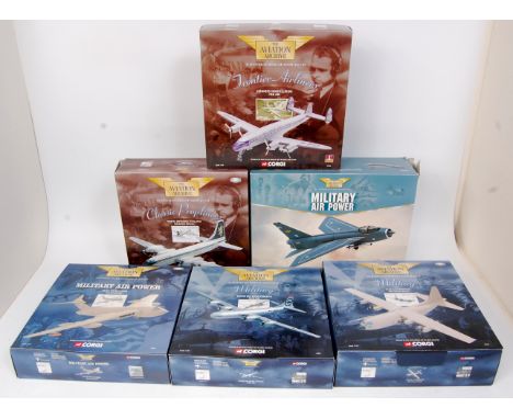 Corgi Aviation Archive 1/72nd and 1/144th scale diecast aircraft group, Frontier Airliners, Classic Propliners, Military Air 