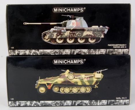 Minichamps Boxed Military Group, to include 1/35th scale Panzer Kampfwagen V Panther Tank (NM-BVG) and a boxed 1/35th scale S