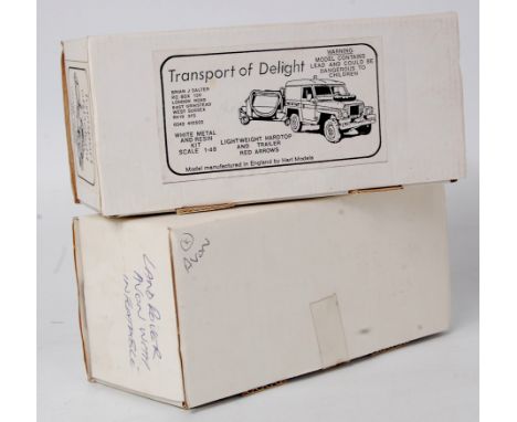 Hart Models Transport of Delight 1/48th scale white metal kit group, 2 boxed as issued examples to include Land Rover 110 "Av