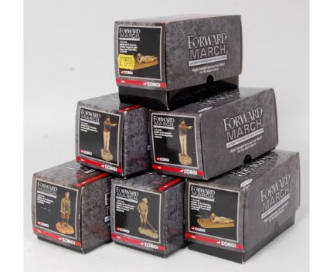 Corgi Forward March Series, 1/32nd scale Military figure group, 6 boxed examples, all with certificates, to include CC59168 G