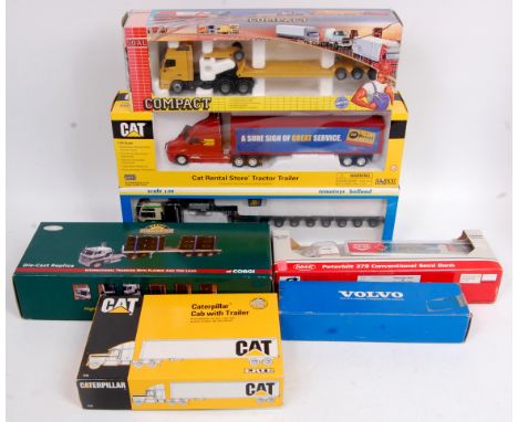 Mixed scale Heavy Haulage and Commercial vehicle group, 7 boxed examples by Liberty, Corgi, ERTL, Tematoys, Norscot, Joal and