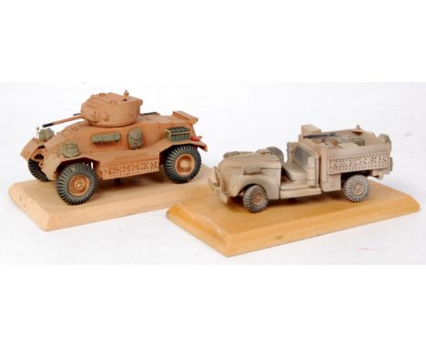 Wespe Models 1/48th scale resin factory kit built Long range desert group, 2 examples to include a WW2 Chevrolet Pick up, and