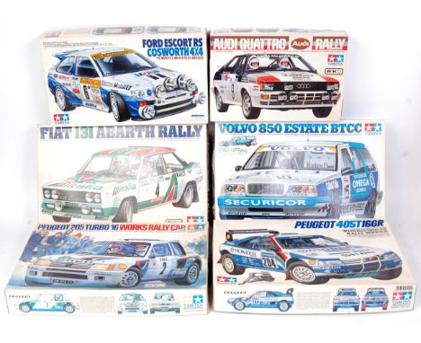 Tamiya 1/24th scale plastic World Rally Championship Sports Car kit group, 6 boxed as issued examples, all in original all ca