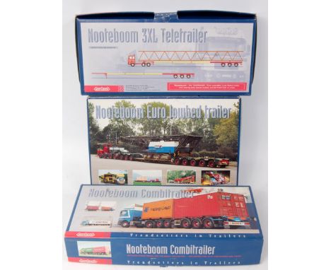 Conrad 1/50th scale Nooteboom truck and trailer group, 3 boxed examples to include No.66139 Nooteboom 3XL Teletrailer with MA