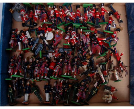 Britains, White metal and hand painted military and hunting figure group, to include a white metal 00 gauge Hunting Figure Se