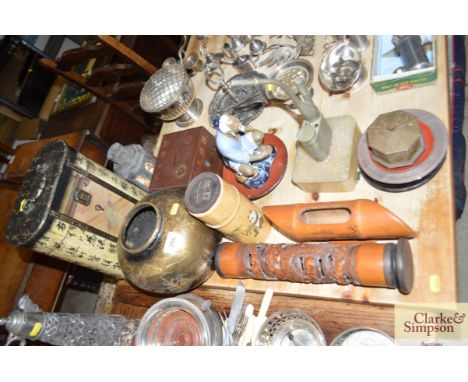 A quantity of various oriental items to include vases, opium pipe etc. 