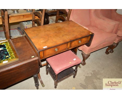 A reproduction walnut sofa table 