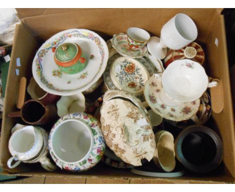 A box containing a quantity of assorted ceramic items