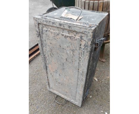 An old tin travelling trunk