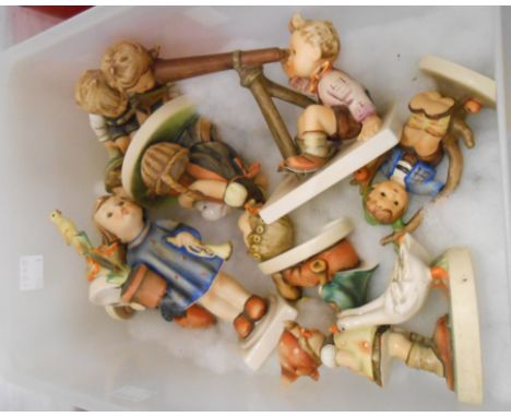 A tub containing nine Hummel figures of various size and form - various condition
