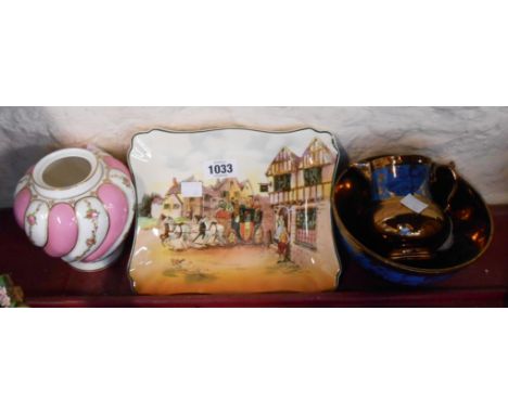 A small quantity of assorted ceramics including Royal Doulton Seriesware tray, Hummel figurine, etc.