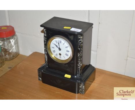 A Victorian marble mantel timepiece 