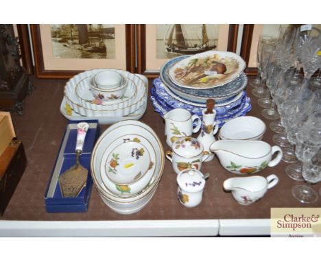 A quantity of Royal Worcester dinner and cooking ware; blue and white plates etc.