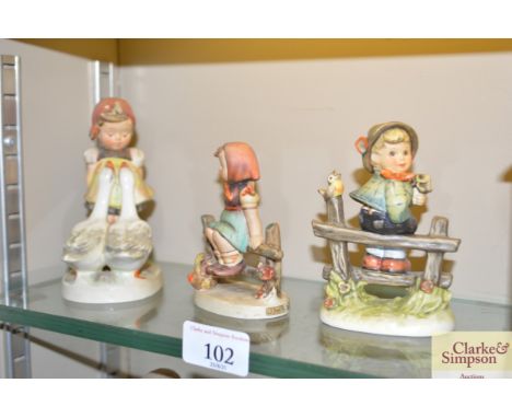Three Hummel / Goebel porcelain figures of children