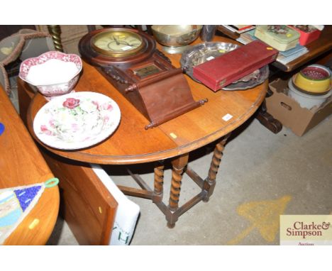 A light oak barley twist gate leg tea table 