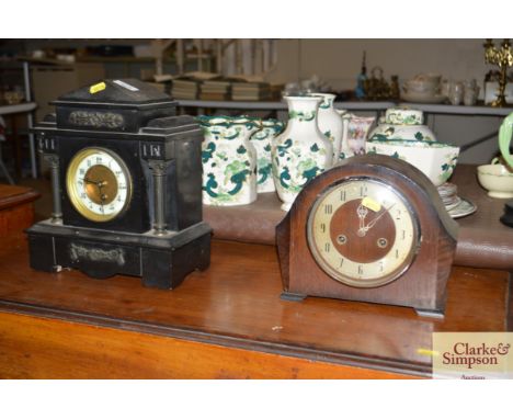 A Victorian marble mantel timepiece 