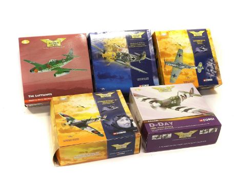 Corgi Aviation Archive 1:72 Scale WWII Group 49202 Me109E, AA32102 Me109E, AA35703 Me262, AA31906 Spitfire MkVb and AA31907 S