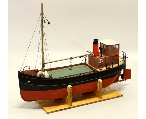 Constructed Kit Of A Clyde Puffer 1:64 Scale  fitted with electric motor 13", 32cm long (in wooden carry case)