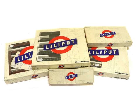 Liliput HO Gauge Rolling Stock Sets CIWL five coach set, Baden five coach set, Rheingold five coach set, Transformer wagon an