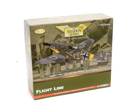 Corgi Aviation Archive Flight Line US34903 1:32 Scale Messerschmitt Bf109G-6  Hauptman Gerhard Barkhorn with figures (E box E