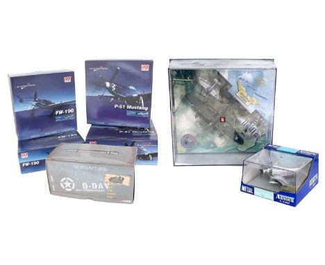 Hobby Masters Air Power Series 1:48 Scale Models 2xHA7410 FW-190 and 2xHA7724 P51 Mustang (one Mustang broken, otherwise E bo