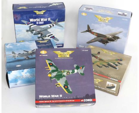 Corgi Aviation Archive 1:72 Scale WWII Group AA32812 Mosquito MkII, AA36502 Hawker Typhoon, AA302040 Lancaster, AA32805 Mosqu