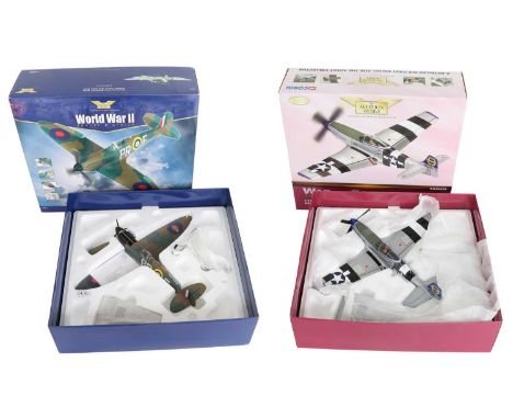 Corgi Aviation Archive 1:32 Scale AA34404 P51D Mustang Jumpin' Jacques and AA33901 Spitfire MkIa (both E boxes E-G) (2)