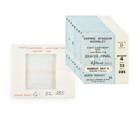 1966 World Cup Finals A Set Of Eighth Final To Cup Final Tickets consisting of Empire Stadium Wembley tickets - Eighth Finals
