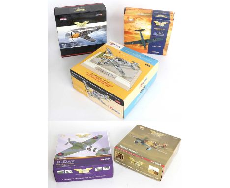 Corgi Aviation Archive 1;72 Scale WWII Group AN32107 50th Anniversary Me109E, AA32007 Hawker Hurricane, AA36501 Hawker Typhoo