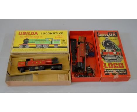 Chad Valley & Burnett Ltd. 2 x Ubilda locomotive kits. Later version appears complete & built, earlier version part built, ap