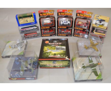 17 Corgi diecast models including Fire Heroes and Aviation Archive planes.