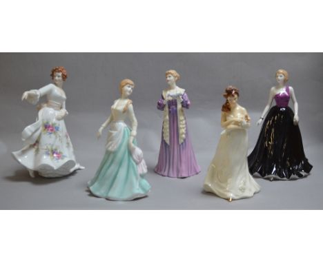 6 Royal Doulton Ladies: HN4305; HN3859; HN3798; HN4666; HN4466; HN3167 together with 2 Royal Worcester examples and 2 Coalpor