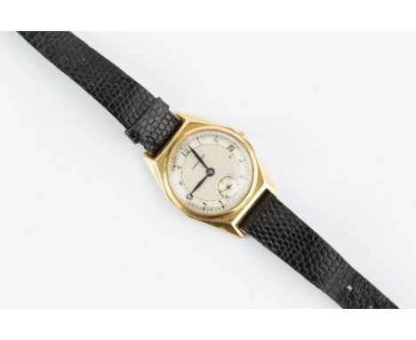 A LADY'S WRISTWATCH BY LONGINES, the circular silvered dial with Arabic numerals and subsidiary seconds dial, to a jewelled m