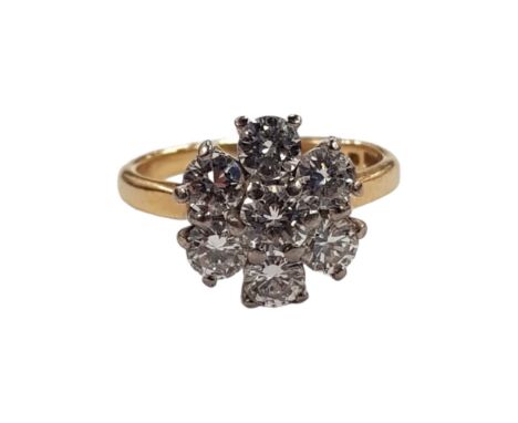 18 CARAT YELLOW GOLD &amp; DIAMOND RING 1.25 CARATS SIZE H