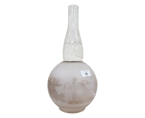 ANTIQUE OIL LAMP SHADE AND FUNNEL 