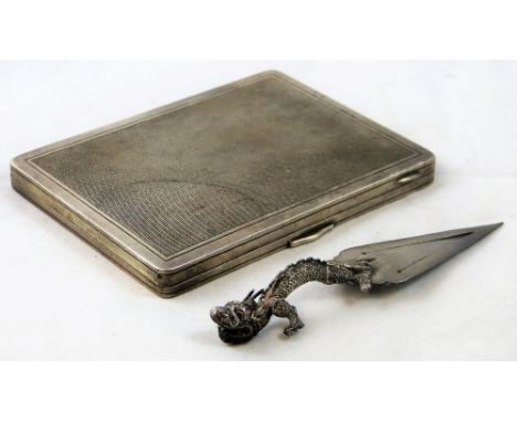 A Chinese silver page marker, bearing character marks, untraced, circa 1900/1920, with a dragon handle, length 11.5 cm, weigh