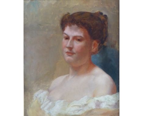 J. W. P. St. John Mildmay, (1866 - 1913), portrait of a lady, initialled verso, oil on canvas 46 x 36 cm, carved oak frame.