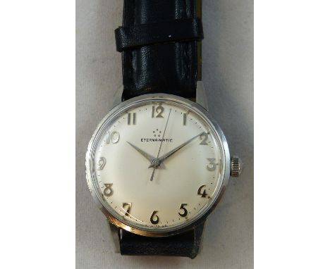 Eterna - matic - a stainless steel gentleman's automatic wristwatch, circa 1960, reference number 106T, cal 1414UD, movement 