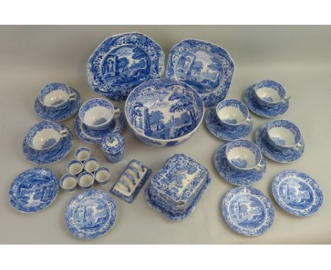 A quantity of Copeland Spode Italian pattern ware, comprising cheese dish and cover, large fruit bowl, two sandwich plates, s