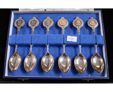 1947 - 1972 Boxed Set of The Royal Spoons 1 of 2500 sets produced in Silver dated 1972 189g total weight 