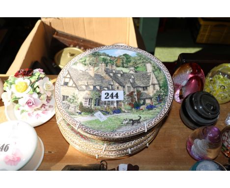 Set of 6 Royal Worcester Villages collectors plates 