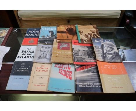Collection of 14 WW2 published official histories including RAF, Airborne Army, Atlantic Battle etc 